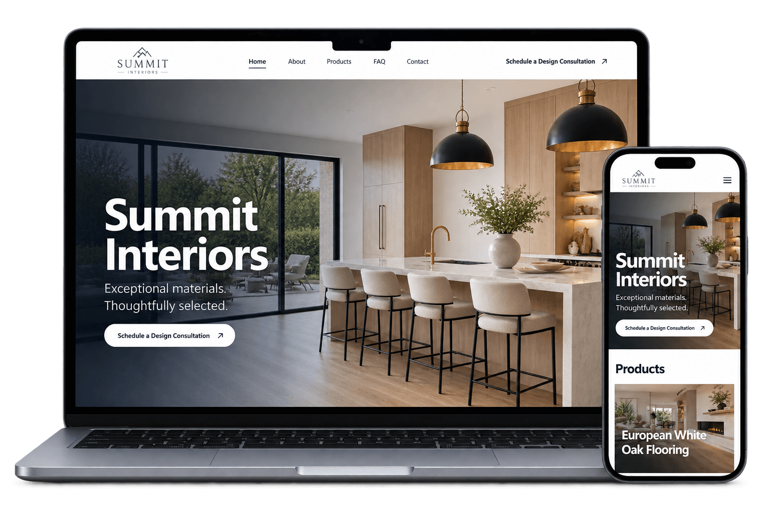 Signal remodeling website design shown on laptop and mobile phone